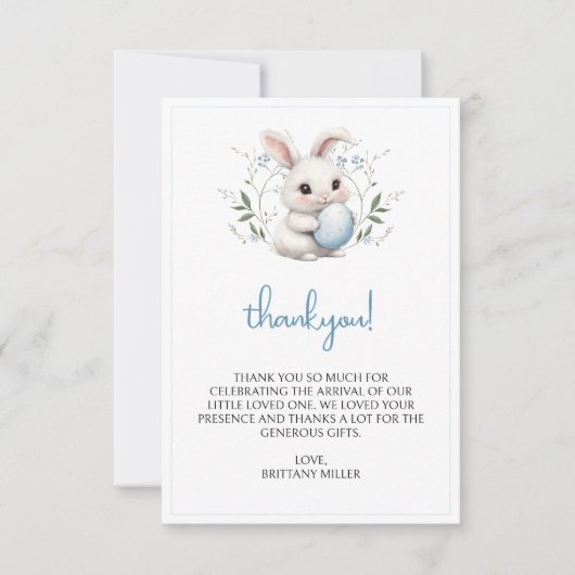 リトルバニーイースターベイビーシャワー サンキューカード (正面)
