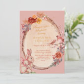 リトルバニーガールウッドランドベビーシャワー 招待状 (スタンド正面)