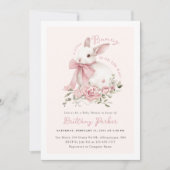 リトルバニーガールベビーシャワー招待状 招待状 (正面)