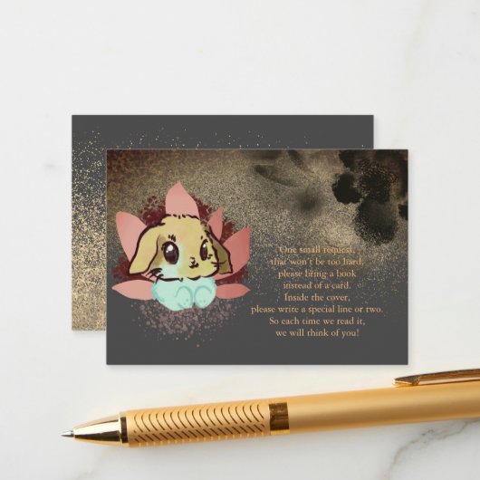 リトルバニーグリッターベイビーシャワーブックのご依頼 エンクロージャーカード (正面/裏面インサイチュ)