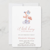 リトルバニーストーク水玉模様ベビーシャワー 招待状 (正面)