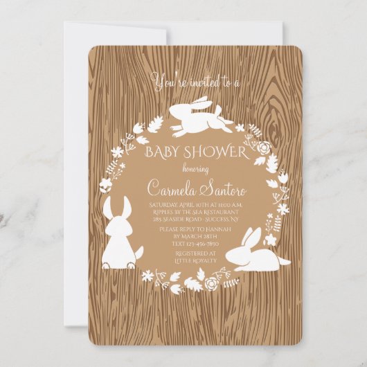 リトルバニーズブラウンの招待状です 招待状 (正面)