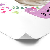 リトルバニーパーソナライズされた春ベビーシャワー ポスター (角)