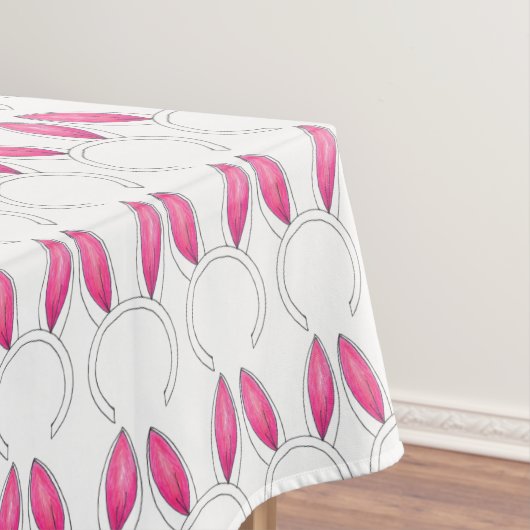 リトルバニーピンクのウサギ耳ベビーシャワーイースター テーブルクロス (インサイチュ)