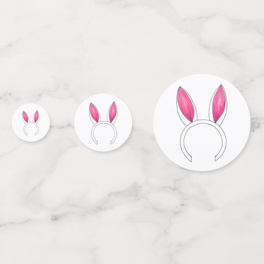 リトルバニーピンクウサギ耳新生児シャワー コンフェッティ (正面)