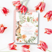 リトルバニーピンクフローラガール1st誕生日 招待状