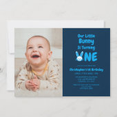 リトルバニーファースト誕生日 招待状 (正面)