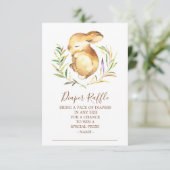 リトルバニーベビーシャワーおむつラッフルチケット 招待状 (スタンド正面)