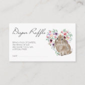 リトルバニーベビーシャワーフローラおむつラッフル エンクロージャーカード (正面)