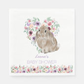 リトルバニーベビーシャワーフローララブハート スタンダードランチョンナプキン (正面)