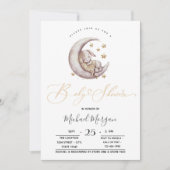 リトルバニームーンスターズジグザグベビーシャワー 招待状 (正面)