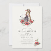 リトルバニーレッドアネモンバーチャルブライダルシャワー 招待状 (正面)