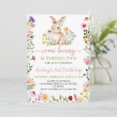 リトルバニーワイルドフラワーガール誕生日 招待状 (スタンド正面)