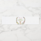 リトルバニーワイルドフラワーバースデーパーティー ペットボトルラベル (シングルラベル)