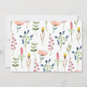 リトルバニーワイルドフラワー誕生日写真招待状 サンキューカード (裏面)