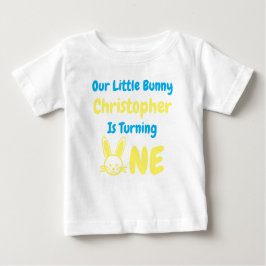 リトルバニー坊や 1歳の誕生日 ベビーTシャツ