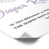 リトルバニー復活祭の赤ちゃんシャワーおむつラッフルサイン ポスター (角)