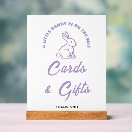 リトルバニー復活祭の赤ちゃんシャワーカード&ギフトサイン アクリルサイン (ニュートラル)