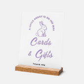 リトルバニー復活祭の赤ちゃんシャワーカード&ギフトサイン アクリルサイン (傾斜)