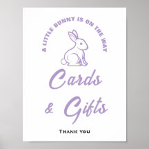 リトルバニー復活祭の赤ちゃんシャワーカード&ギフトサイン