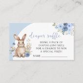 リトルバニー男の赤ちゃんシャワーおむつラッフルカード エンクロージャーカード (正面)