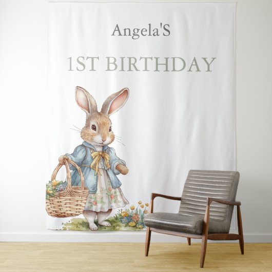 リトルバニー緑の少女の最初の誕生日パーティー タペストリー (インサイチュ)