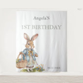 リトルバニー緑の少女の最初の誕生日パーティー タペストリー (正面)