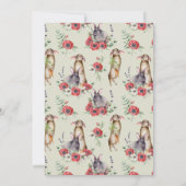 リトルバニー耳フローラグリーンドライブバイベビーシャワー 招待状 (裏面)