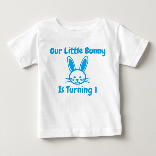 リトルバニー1歳の誕生日 ベビーTシャツ (正面)