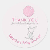 リトルバニー&バルーンピンク ラウンドシール (正面)