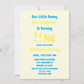 リトルバニー・ボーイ1歳の誕生日 招待状 (正面)