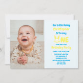 リトルバニー・ボーイ1歳の誕生日 招待状 (正面)