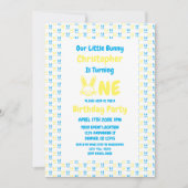 リトルバニー・ボーイ1歳の誕生日 招待状 (正面)