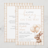 リトルバニー　男女兼用ベビーシャワー　オールインワン 招待状 (正面/裏面)