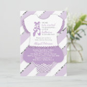 リトルバレリナシャワー招待状、ツツフェイクグリッター 招待状 (スタンド正面)