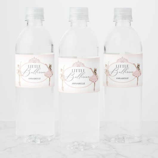 リトルバレリナピンクバレエパーティーデコール ペットボトルラベル (ボトル)