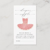 リトルバレリナピンクベビーシャワーおむつラッフル エンクロージャーカード (正面)