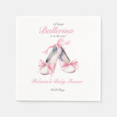 リトルバレリナピンクボウガールベビーシャワー スタンダードカクテルナプキン (正面)