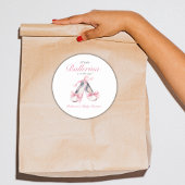 リトルバレリナピンクボウガールベビーシャワー ラウンドシール