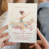 リトルバレリーナとフローラ誕生日パーティー 招待状