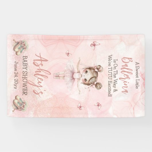 リトルバレリーナはチュチュ赤ちゃんシャワーの途中にある 横断幕 (横)