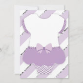 リトルバレリーナシャワー招待状、チュチュ、疑似グリッター 招待状 (裏面)