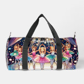 リトルバレリーナスパフォーマンス名前をカスタムする ダッフルバッグ (裏面)