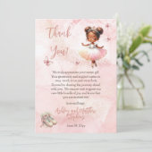 リトルバレリーナピンクガールベビーシャワーありがとう 招待状 (スタンド正面)