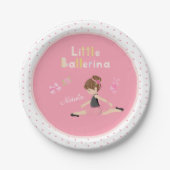 リトルバレリーナピンクバレエ女子の名前パーティー ペーパープレート (正面)