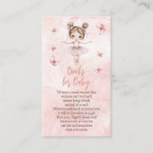 リトルバレリーナピンクベビーシャワーブックベビー エンクロージャーカード (正面)