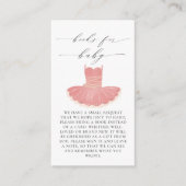 リトルバレリーナピンクベビーシャワーブックベビー エンクロージャーカード (正面)