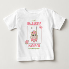 リトルバレリーナベビーバニー女の子の誕生日フローラ ベビーTシャツ