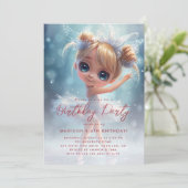 リトルバレリーナホワイト&ブルーバースデーパーティー 招待状 (スタンド正面)