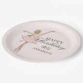 リトルバレリーナ誕生日プレートパーティーデコール ペーパープレート (アングル)